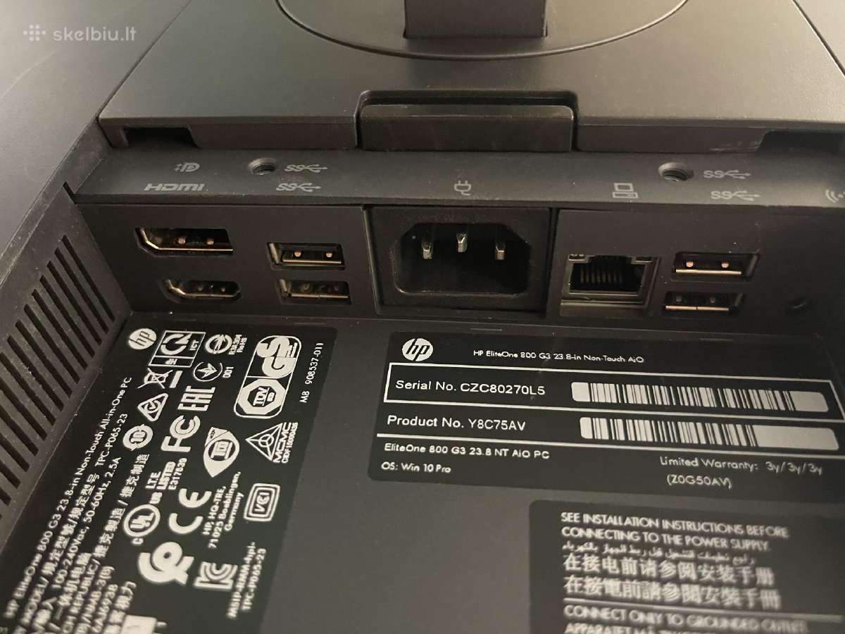 Hp Eliteone Aio 24" i5 8gb 256ssd su garantija - nuotraukos Nr. 6