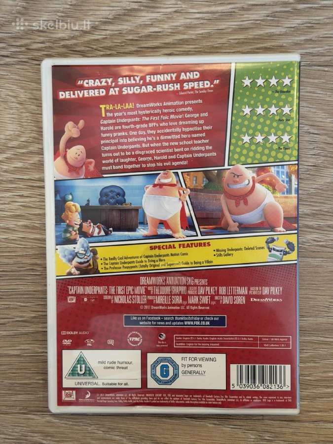 Captain Underpants The First Epic Movie Dvd - nuotraukos Nr. 2