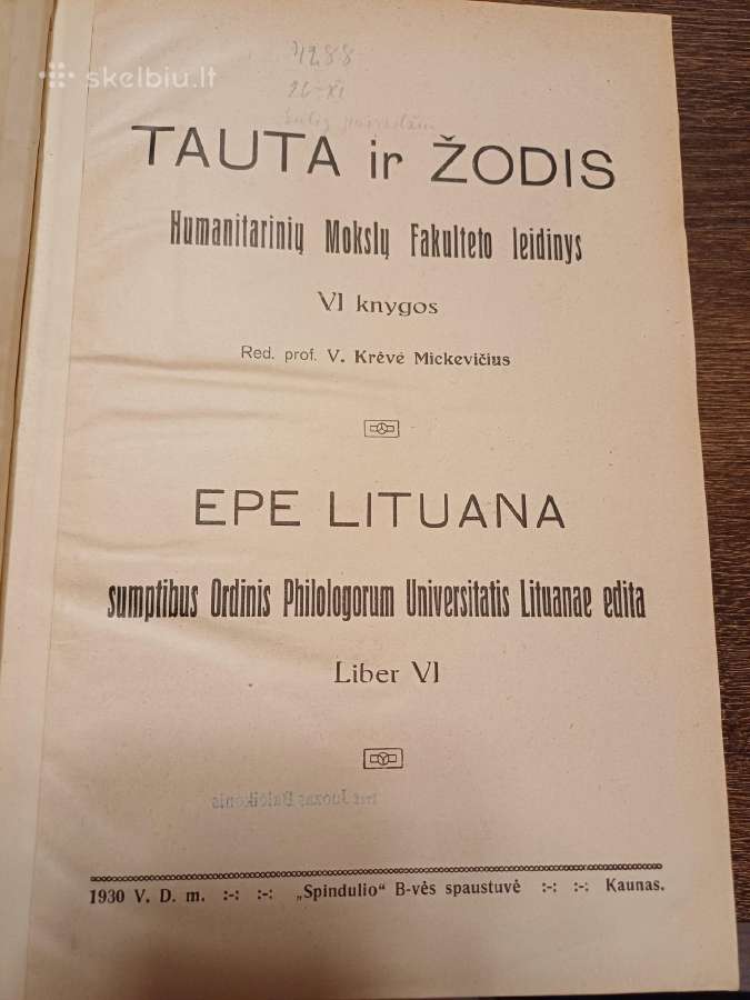 Parduodu knyga tauta ir žodis,1930m - nuotraukos Nr. 29