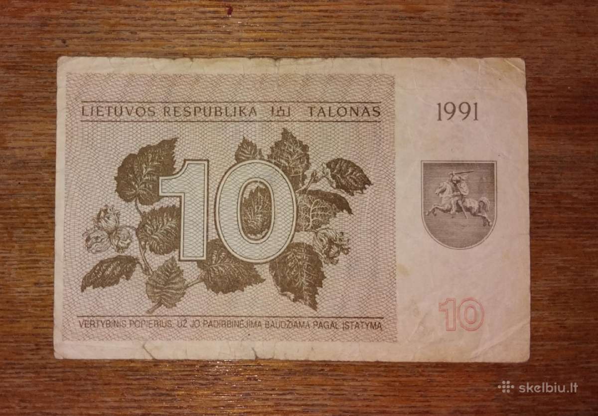 Lietuvos 10 talonu banknotas - nuotraukos Nr. 2