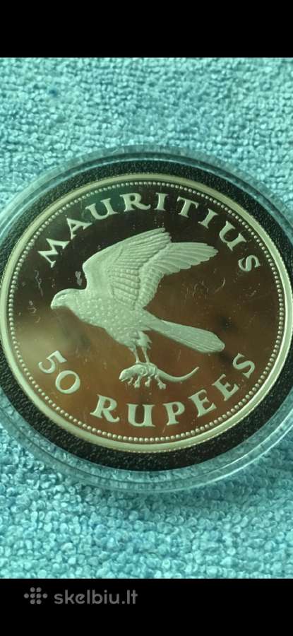 Moneta Mauritius 1975m. 50 rupees, sidabras(.925)