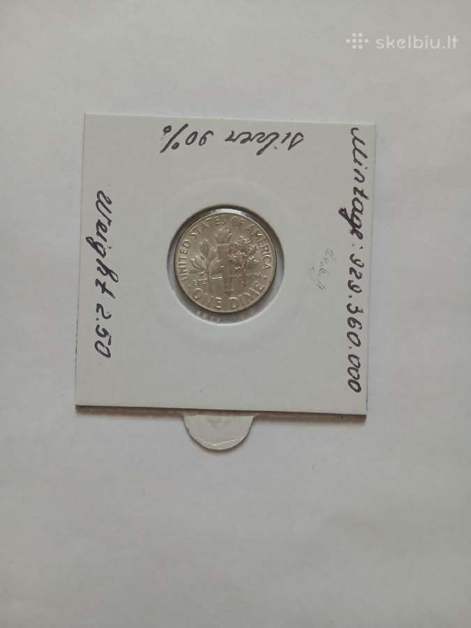 JAV 1964 D Ruzvelto daimas sidabras - nuotraukos Nr. 2
