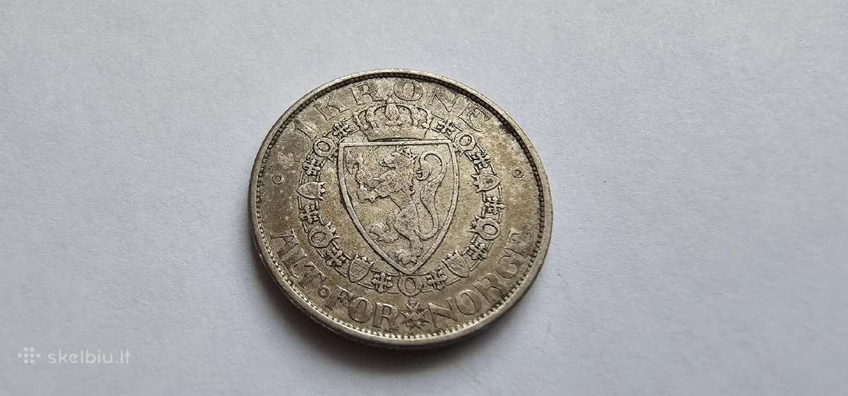 1916 1 krona Norvegija, reta - nuotraukos Nr. 2