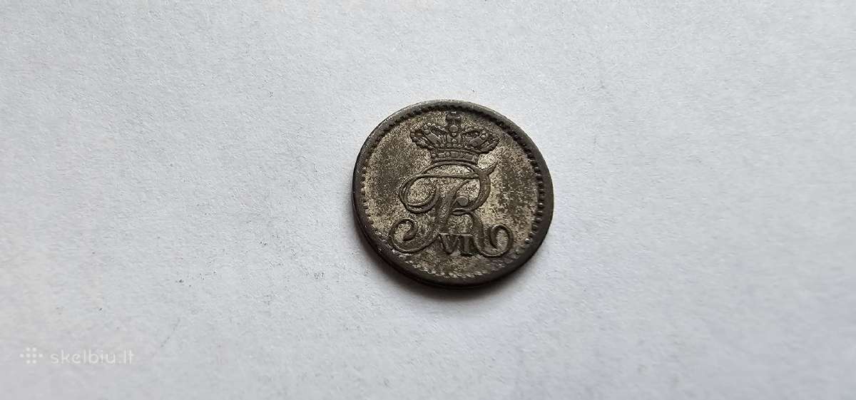 1836 2 skilingai Norvegija , reta - nuotraukos Nr. 2