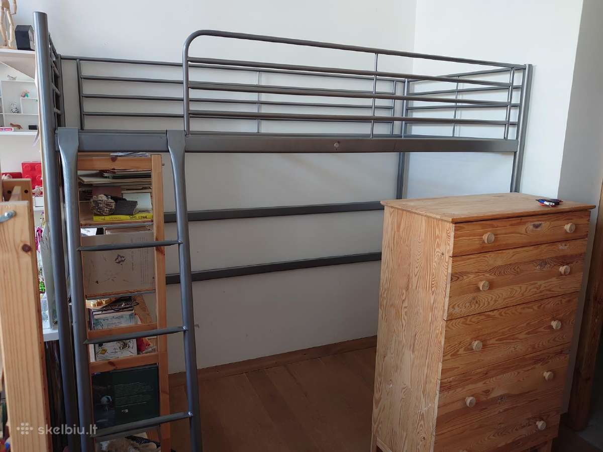 Aukšta metalinė Ikea lova