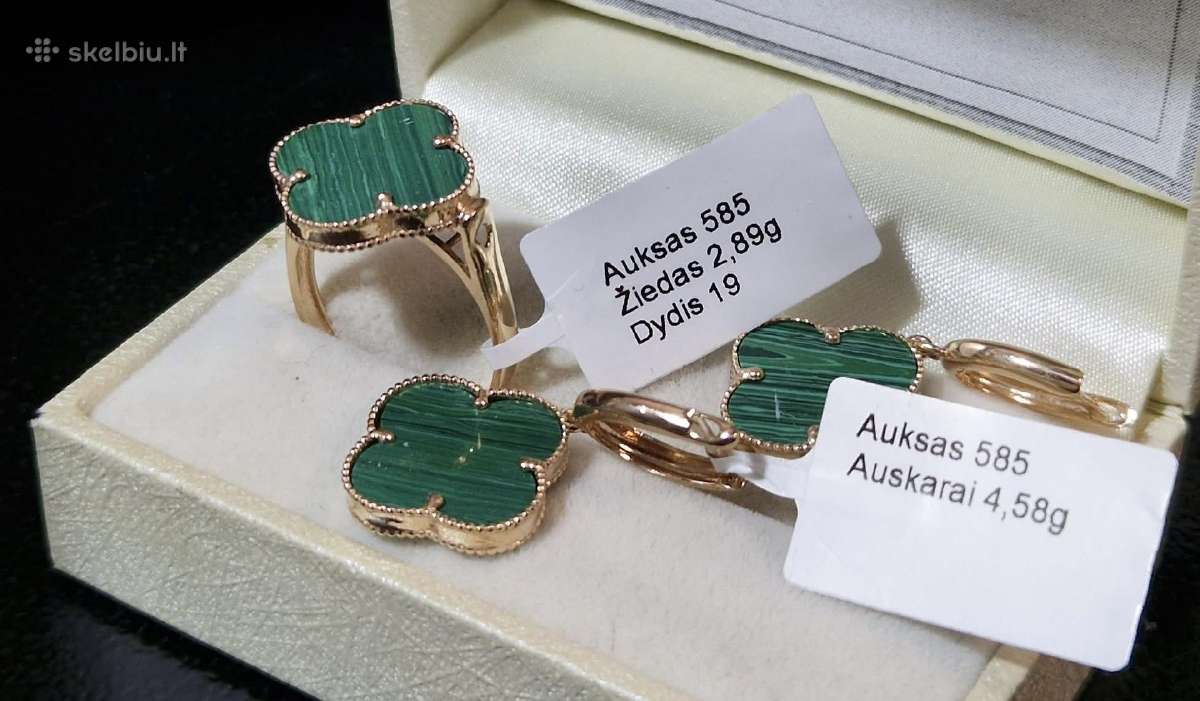 Van cleef žiedas ir auskarai komplektas