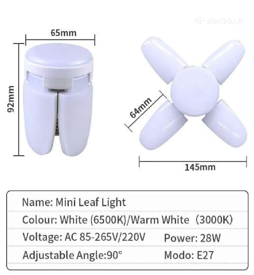 LED lemputės su sparneiais 28w - nuotraukos Nr. 2