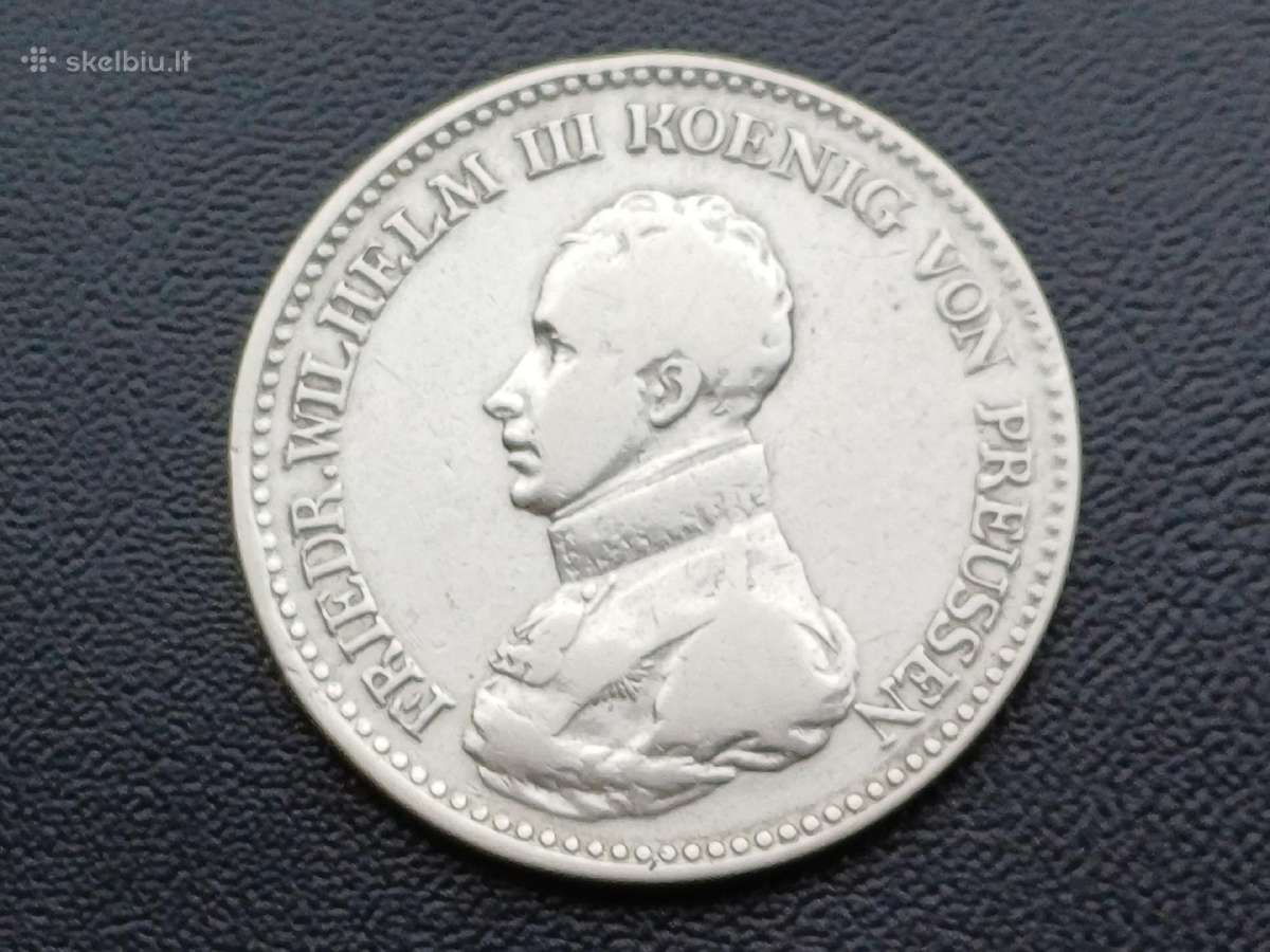 1 taleris 1818m. Prusija sidabras 900 - nuotraukos Nr. 2