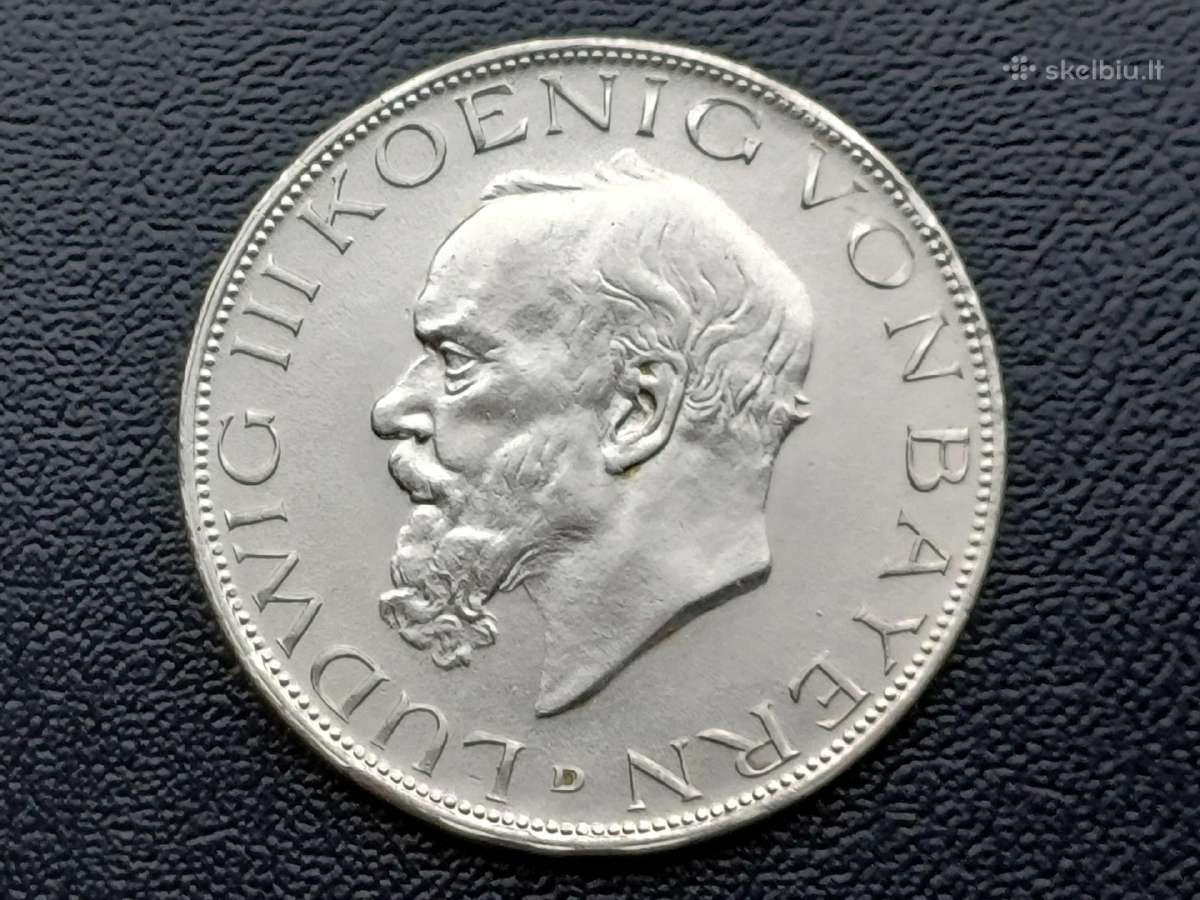 3 markes 1914m. Sidabras 900 - nuotraukos Nr. 2