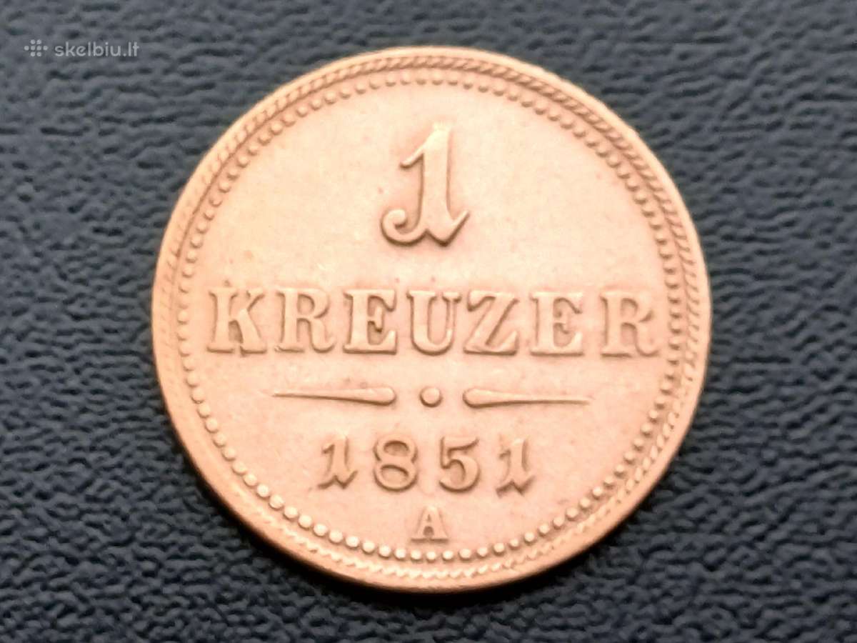 1 kreiceris 1851m. Austrija