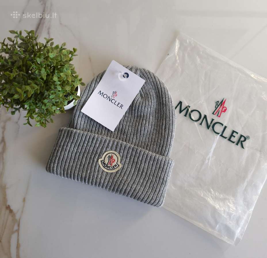 "Moncler" Pilkos spalvos žieminė kepurė - nuotraukos Nr. 2