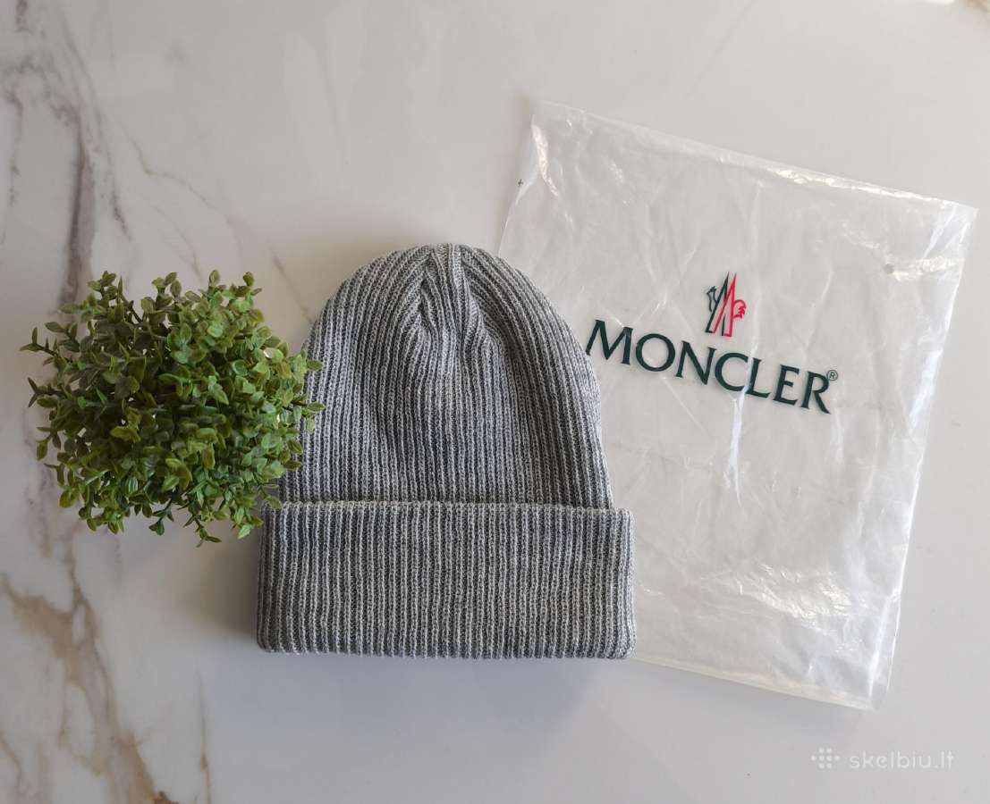 "Moncler" Pilkos spalvos žieminė kepurė - nuotraukos Nr. 3