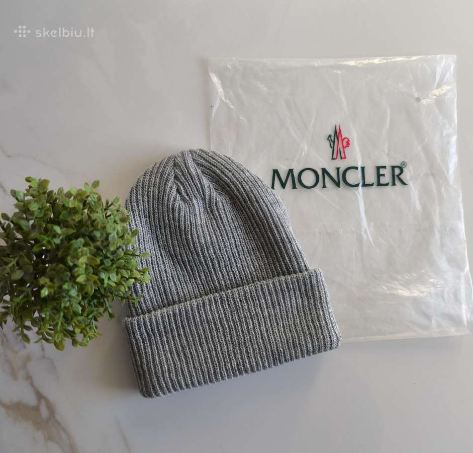 "Moncler" Pilkos spalvos žieminė kepurė - nuotraukos Nr. 4