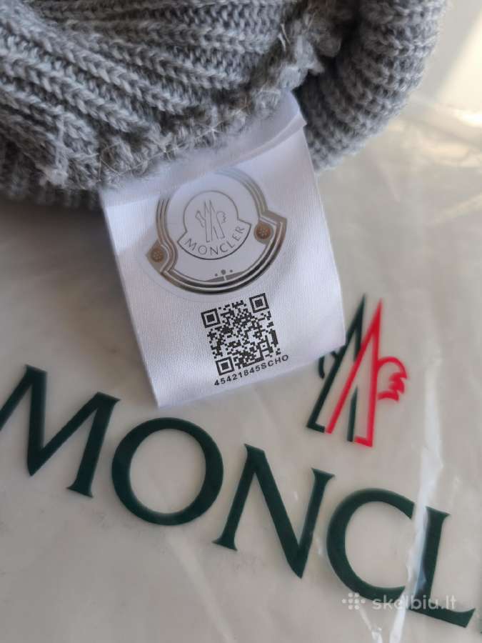 "Moncler" Pilkos spalvos žieminė kepurė - nuotraukos Nr. 5
