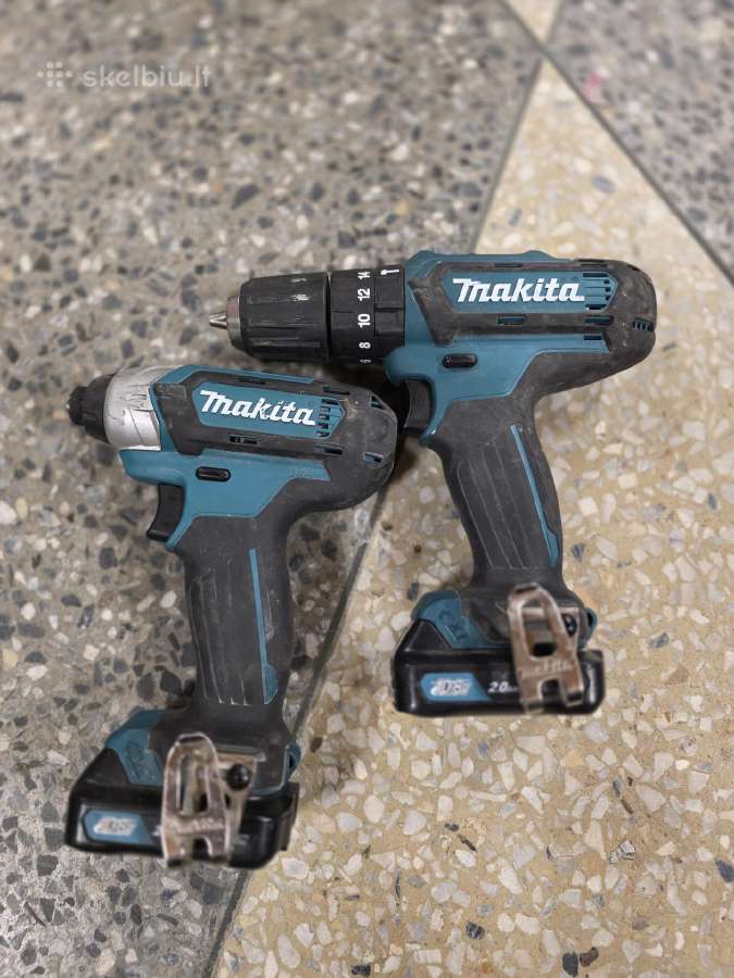 Makita 12v drėliu komplektas