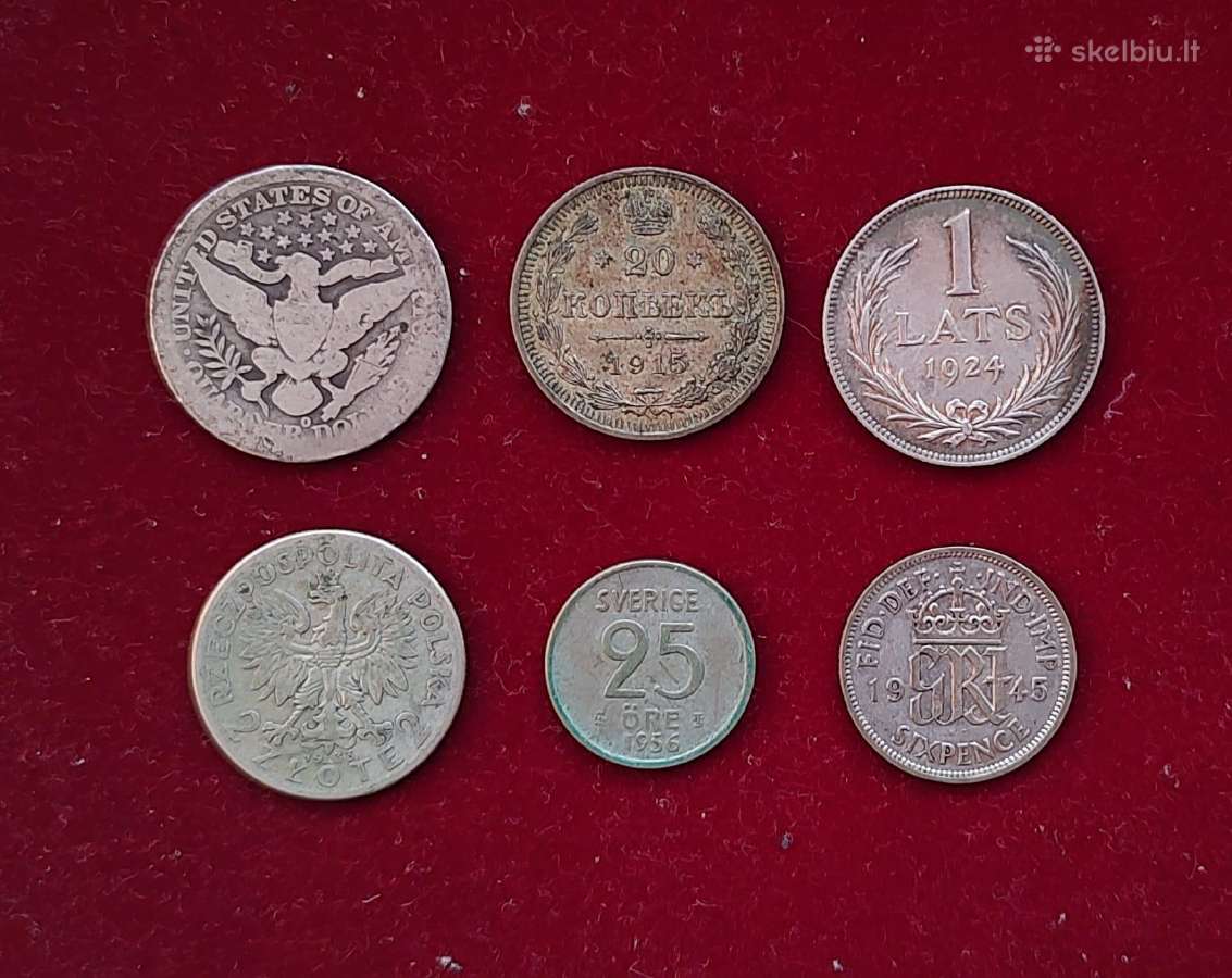 Sidabrinės monetos 11 vnt. rinkinys - nuotraukos Nr. 3