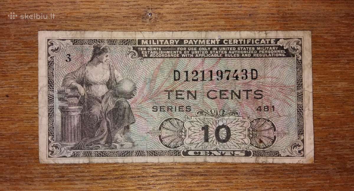 JAV 10 centu banknotas