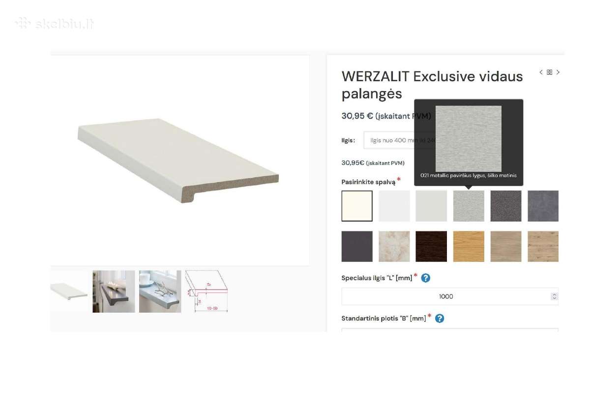 Werzalit Exclusive (Mdp) vidaus palangės