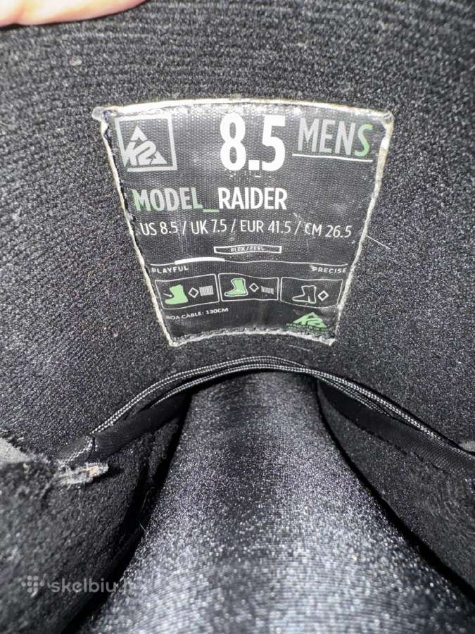 K2 Raider Boa: realus dydis 40-40,5 - nuotraukos Nr. 4