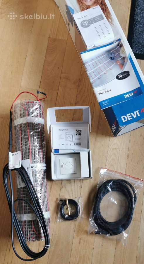 Grindų šildymo laidas su termostatu 225w 1,5m3