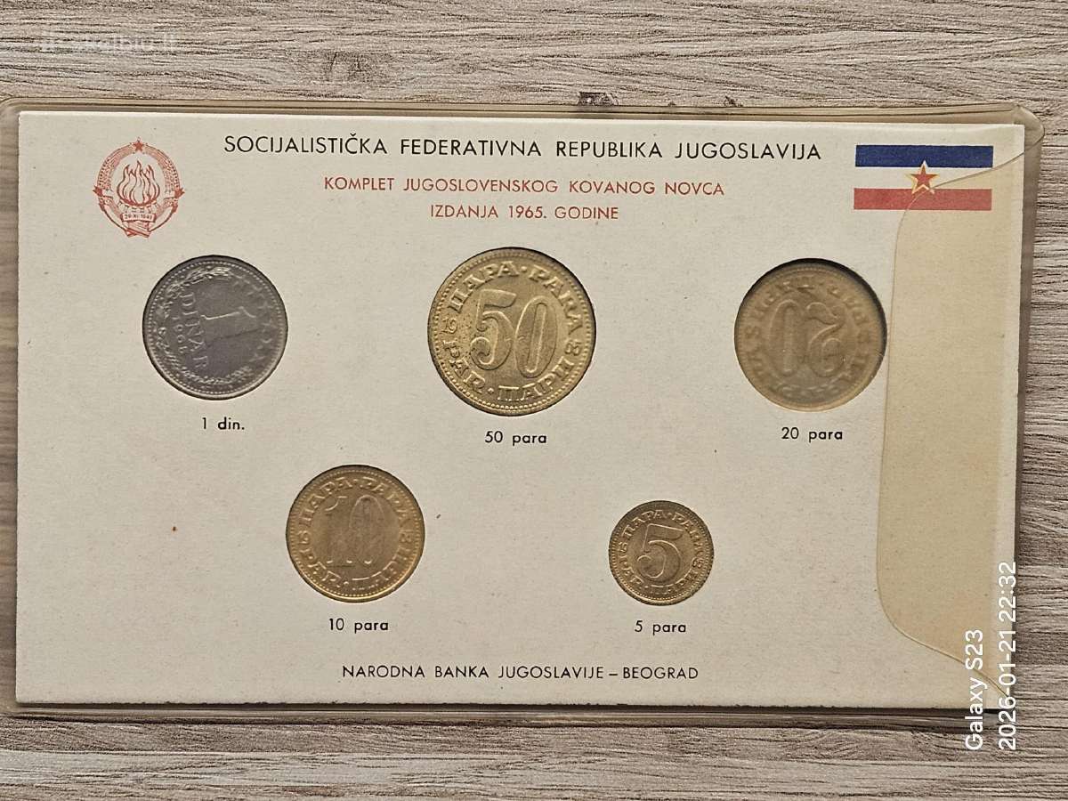 Jugoslavijos monetų rinkinys 1965