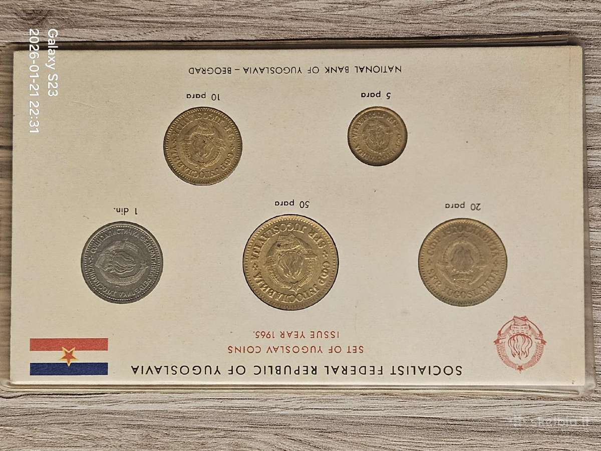 Jugoslavijos monetų rinkinys 1965 - nuotraukos Nr. 2