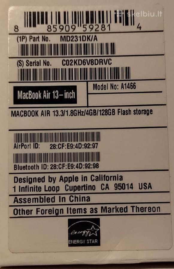 MacBook air 13 - nuotraukos Nr. 5