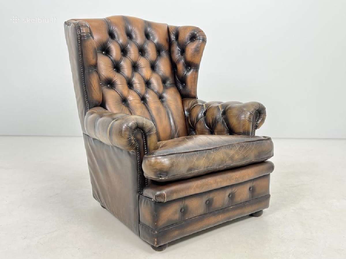 Odinis chesterfield stiliaus fotelis