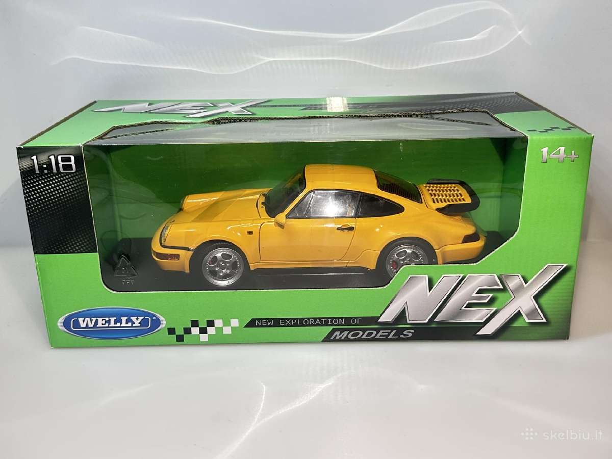 Porsche 911 Turbo (964) geltona 1:18 Welly €53 - nuotraukos Nr. 2