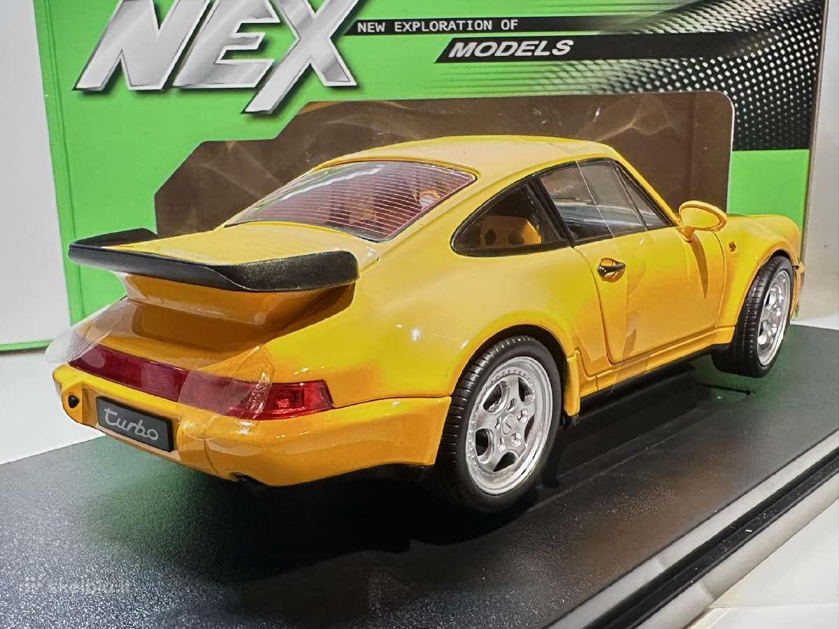 Porsche 911 Turbo (964) geltona 1:18 Welly €53 - nuotraukos Nr. 4