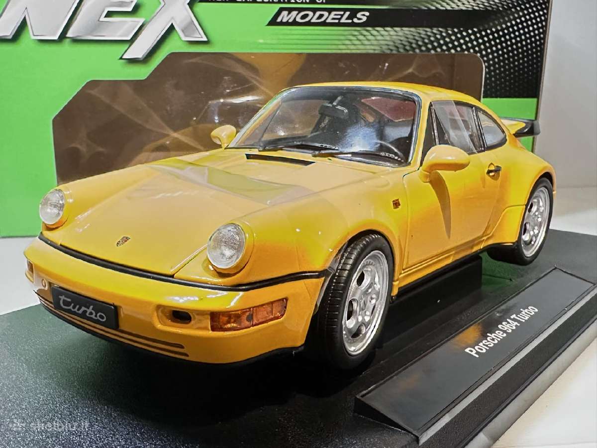 Porsche 911 Turbo (964) geltona 1:18 Welly €53 - nuotraukos Nr. 6