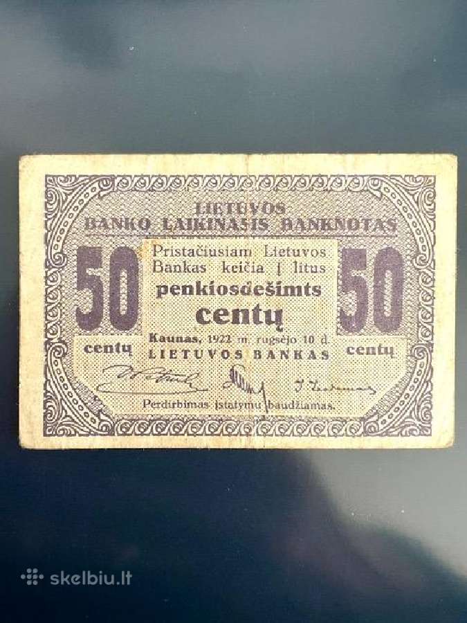 50 cnt 1922.09 laikini.retas banknotas