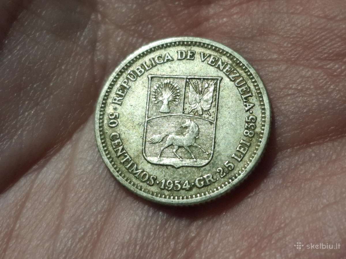 Venesuela 50 sentimų 1954 sidabras