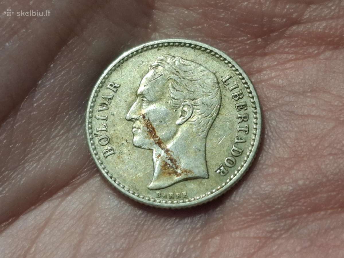 Venesuela 50 sentimų 1954 sidabras - nuotraukos Nr. 2