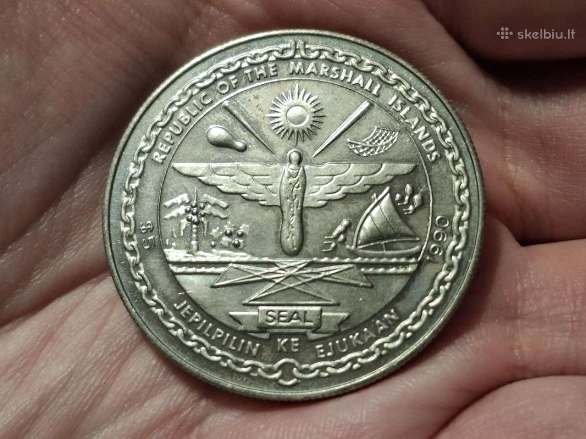 Maršalo salos 5 doleriai 1990 proginė - nuotraukos Nr. 2