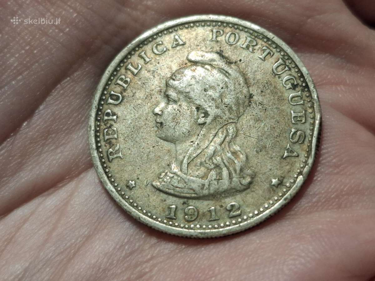Portugalijos Indija 1 rupija 1912 sidabras - nuotraukos Nr. 2