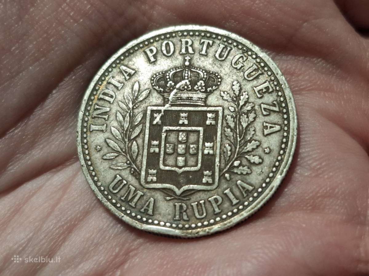 Portugalų Indija 1 rupija 1903 sidabras
