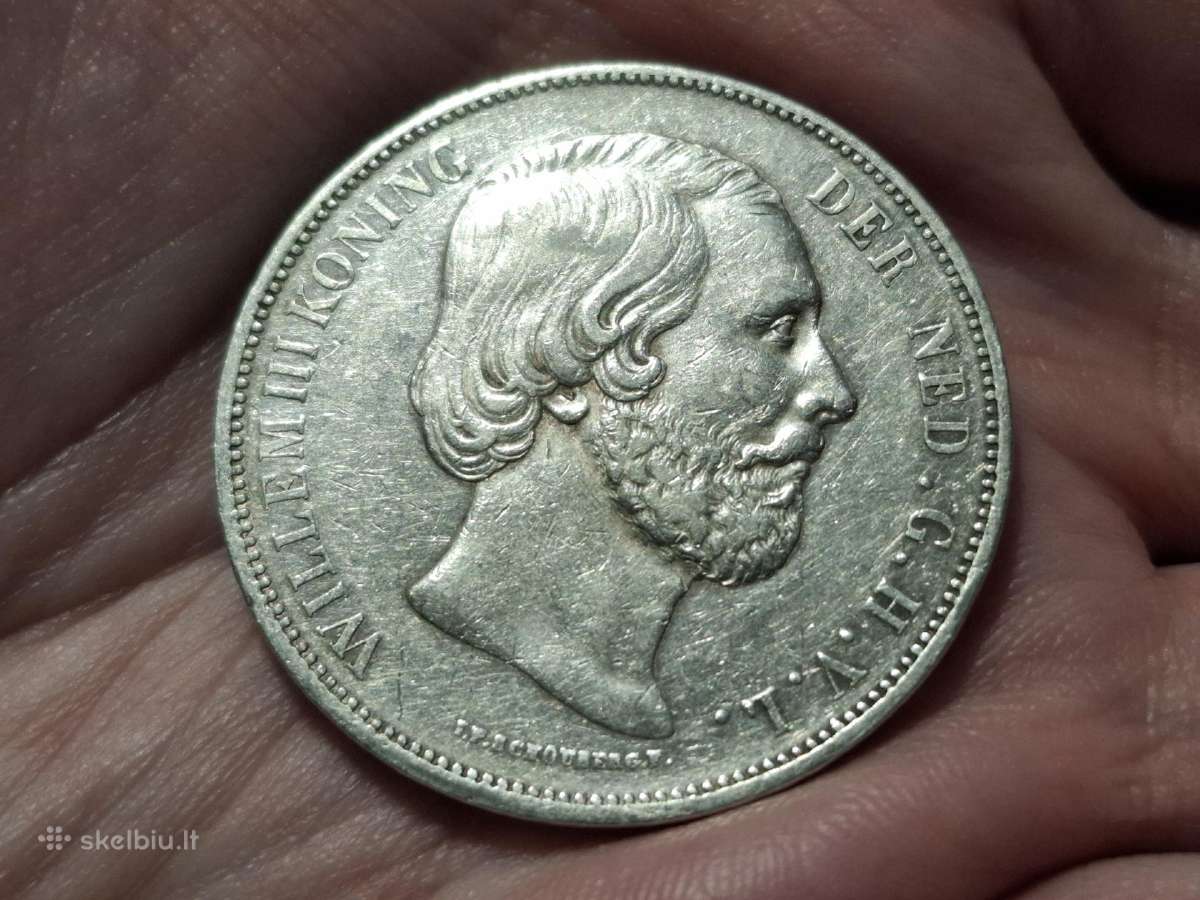 Nyderlandai 2 1/2 guldeno 1874 sidabras - nuotraukos Nr. 2