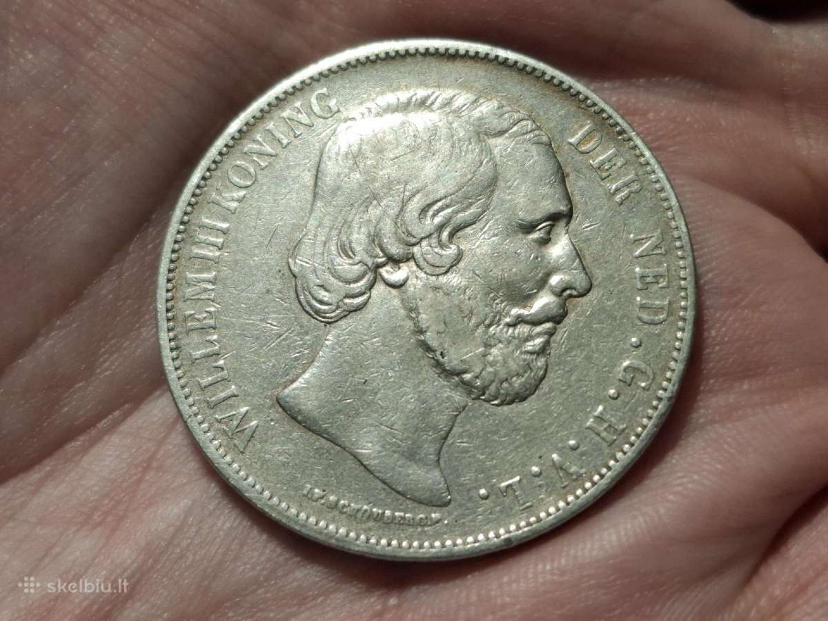 Nyderlandai 2 1/2 guldeno 1873 sidabras - nuotraukos Nr. 2