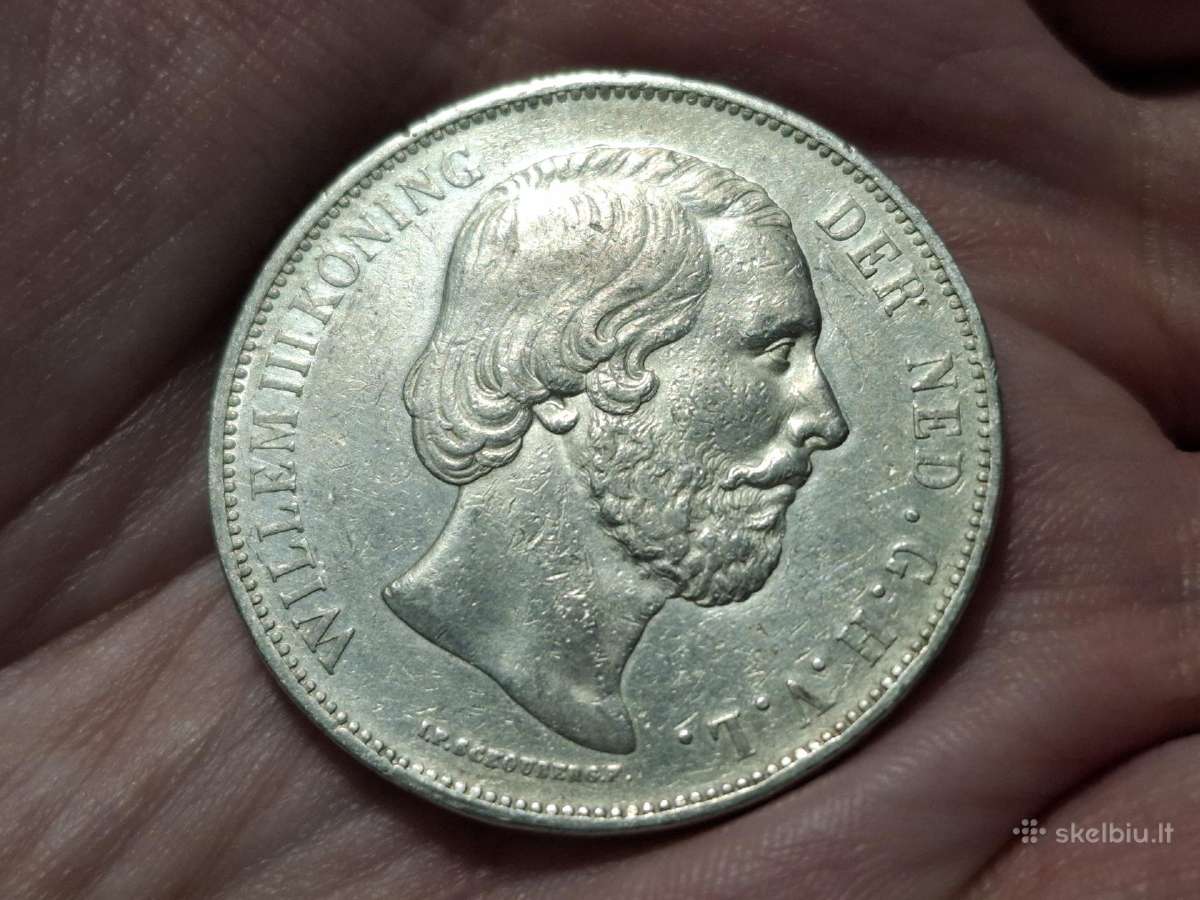 Nyderlandai 2 1/2 guldeno 1871 sidabras - nuotraukos Nr. 2