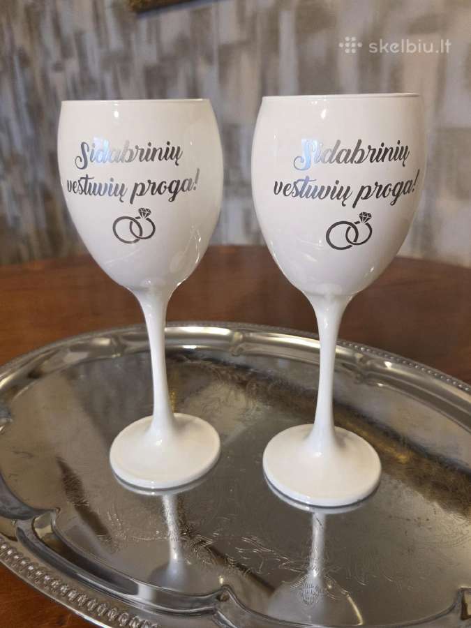 Šampano taurės Sidabrinių vestuvių metinės. - nuotraukos Nr. 2
