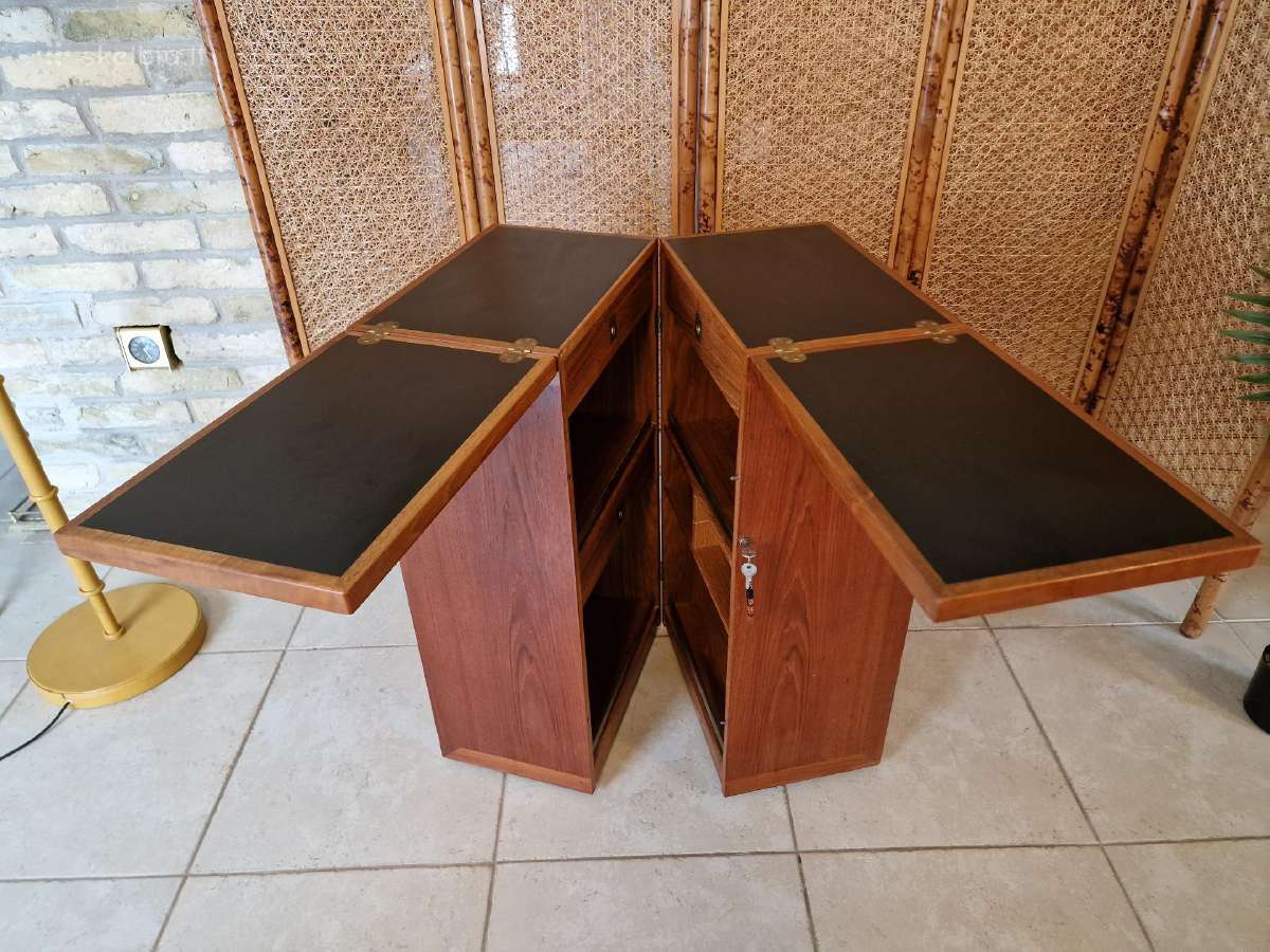 Vintažinis mid century tikmedžio baro spintelė