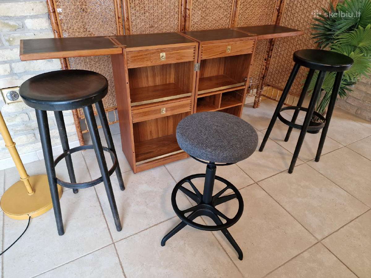 Vintažinis mid century tikmedžio baro spintelė - nuotraukos Nr. 3