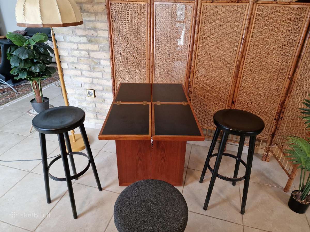 Vintažinis mid century tikmedžio baro spintelė - nuotraukos Nr. 5