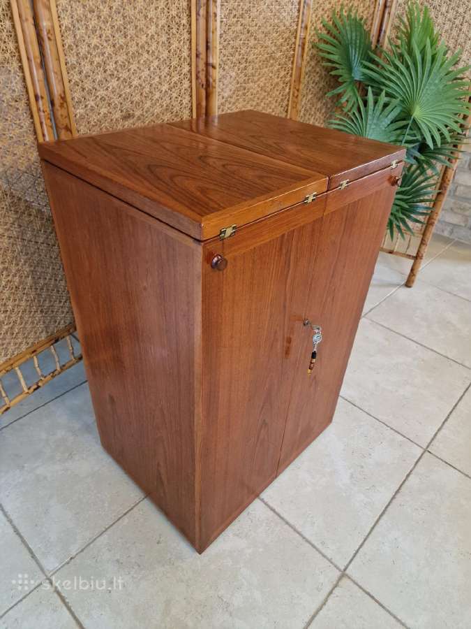 Vintažinis mid century tikmedžio baro spintelė - nuotraukos Nr. 9