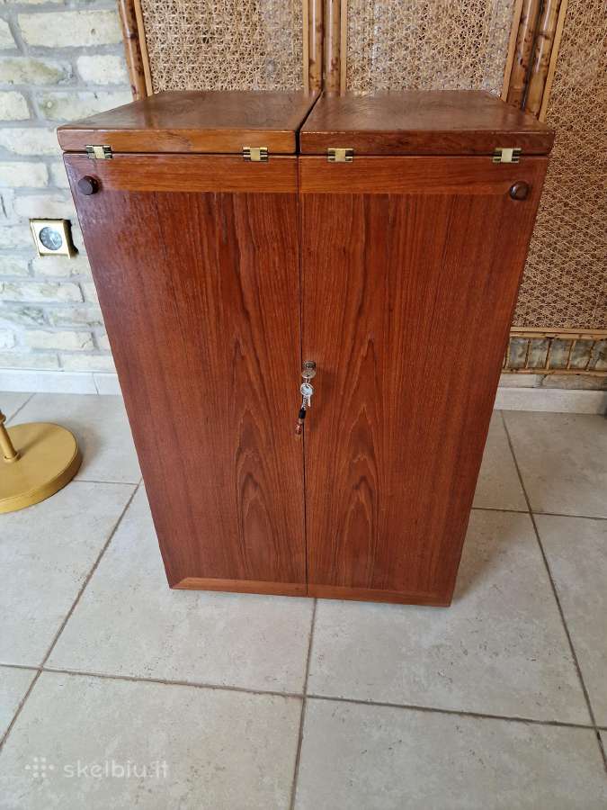 Vintažinis mid century tikmedžio baro spintelė - nuotraukos Nr. 13