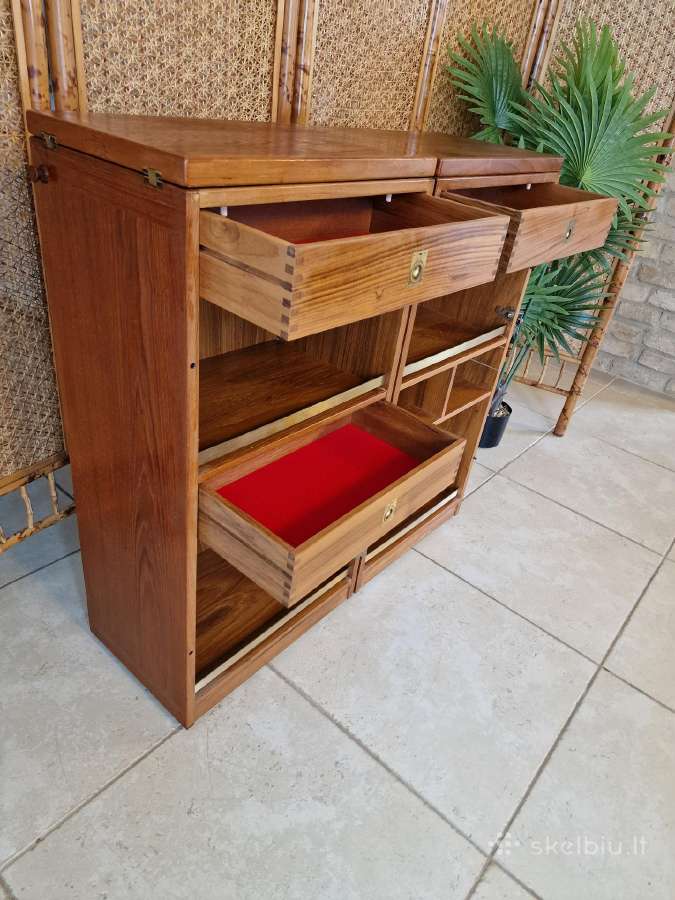 Vintažinis mid century tikmedžio baro spintelė - nuotraukos Nr. 19