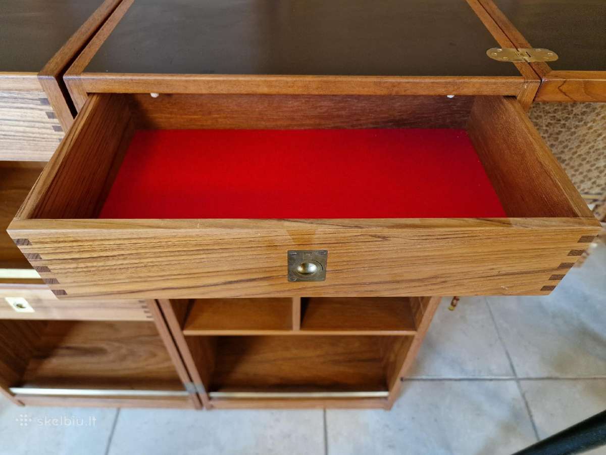 Vintažinis mid century tikmedžio baro spintelė - nuotraukos Nr. 31