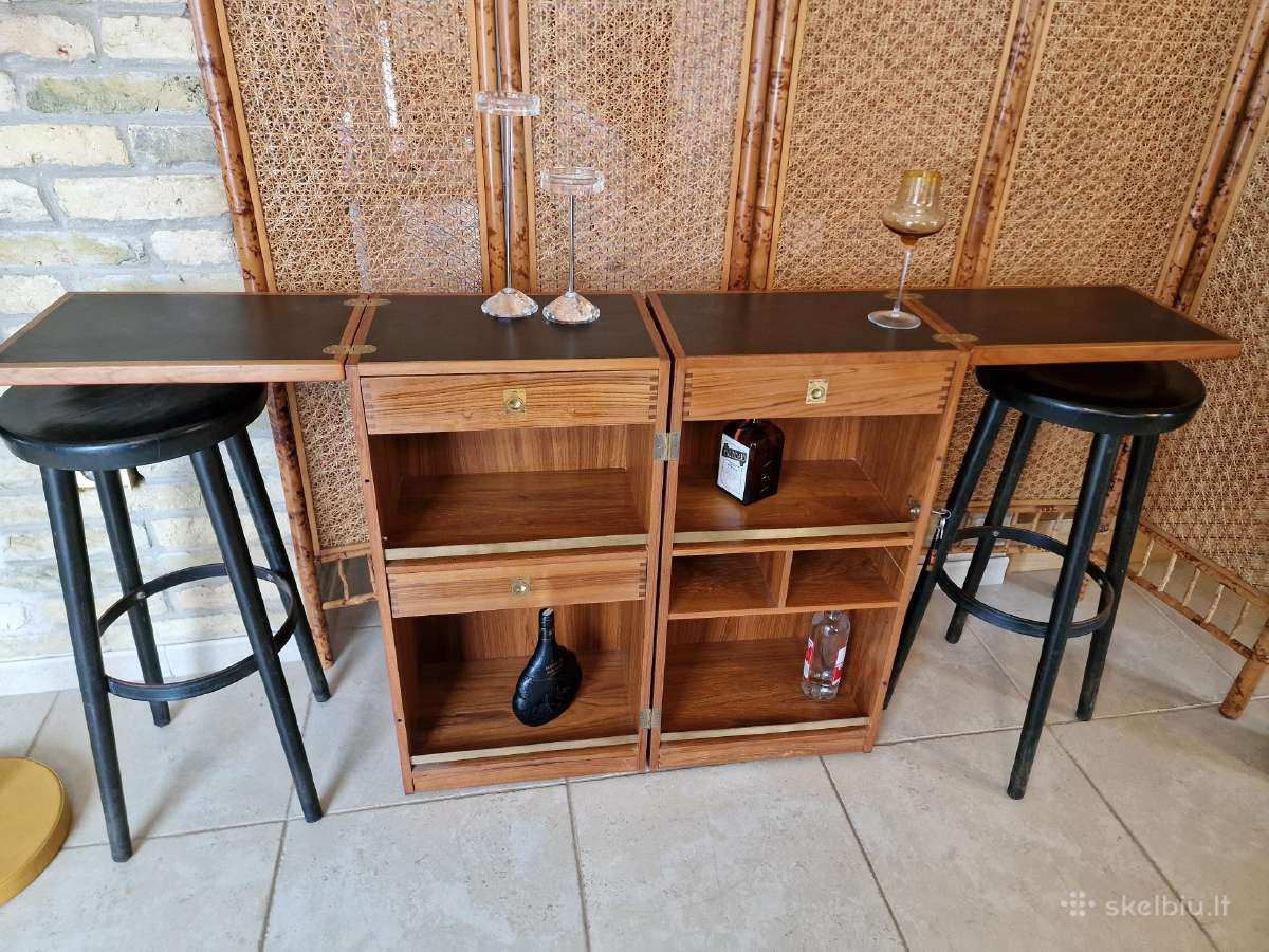 Vintažinis mid century tikmedžio baro spintelė - nuotraukos Nr. 33