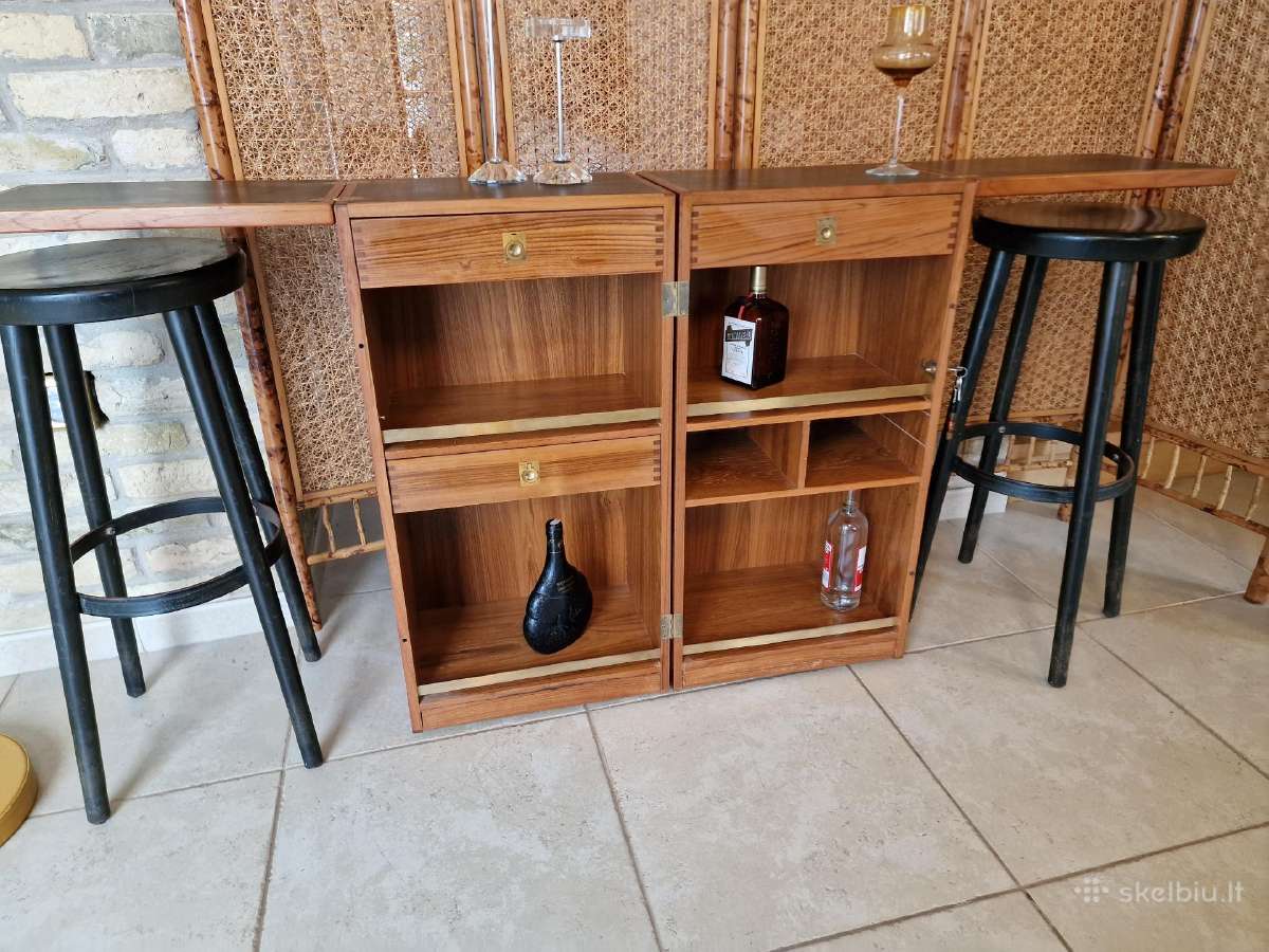 Vintažinis mid century tikmedžio baro spintelė - nuotraukos Nr. 35